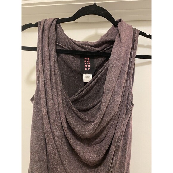 HEYNE BOGUT Sleeveless Top Womens Medium Cowl Neck Hand Dyed Hand Printed Purple - Picture 2 of 8
